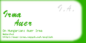 irma auer business card